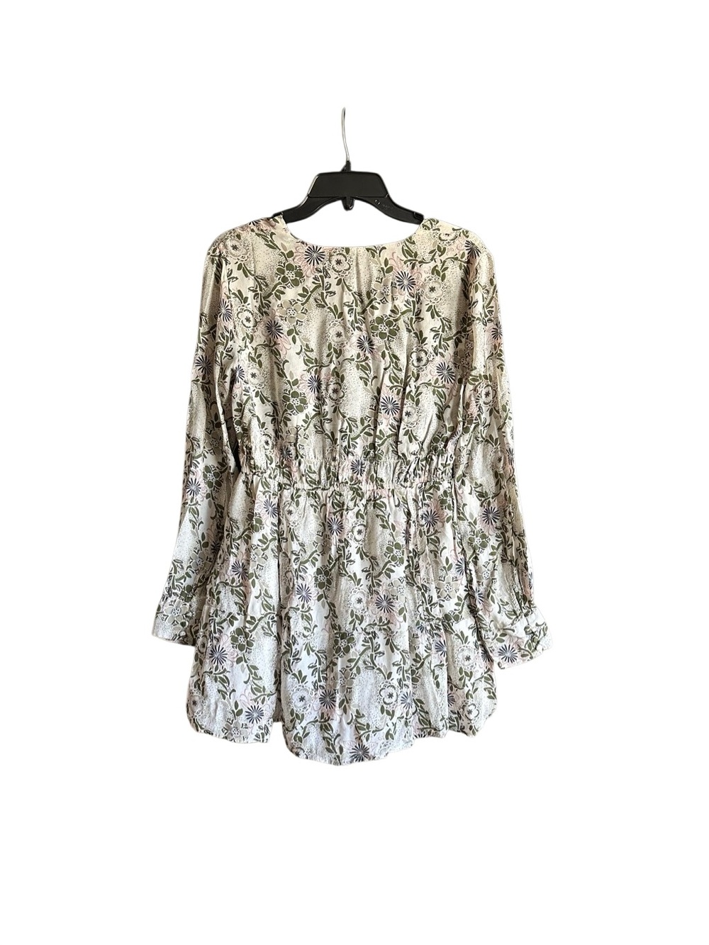 Free People Stealing Fire Floral Print Mini Dress in Cream and Green. Size Large - Picture 6 of 11